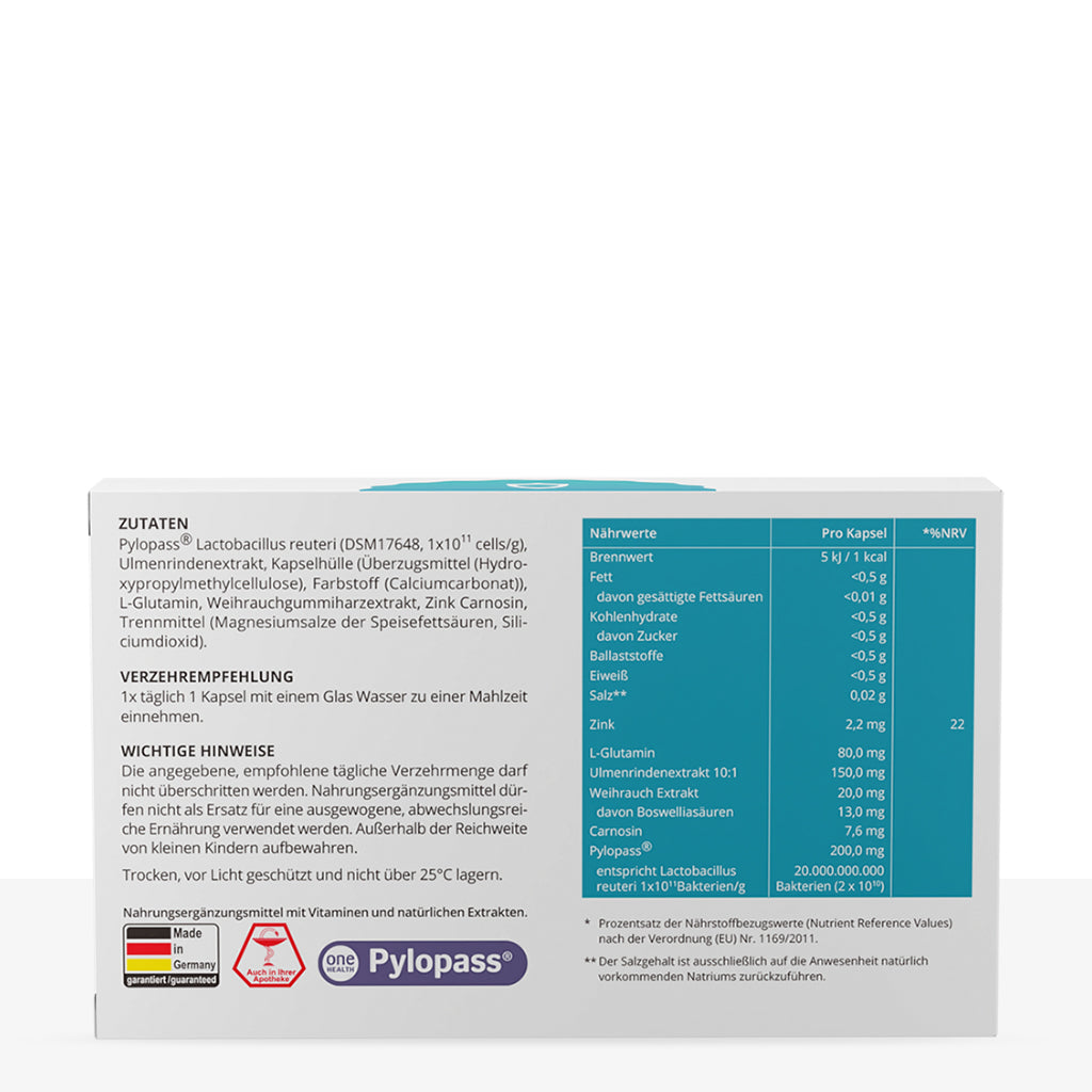 PURMEO MagenVital | 200mg Pylopass® against Helicobacter pylori.
