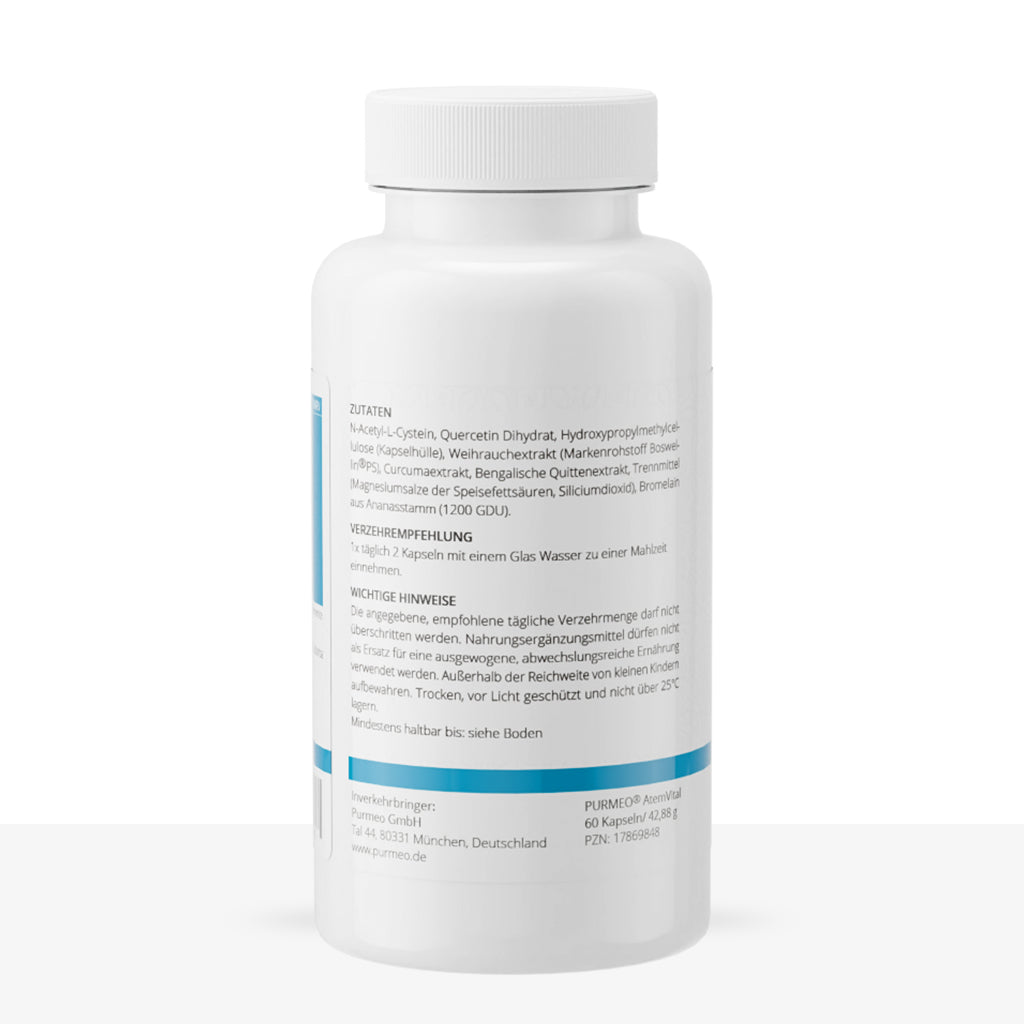 PURMEO AtemVital | N-Acetyl-L-Cystein und Boswellin®PS