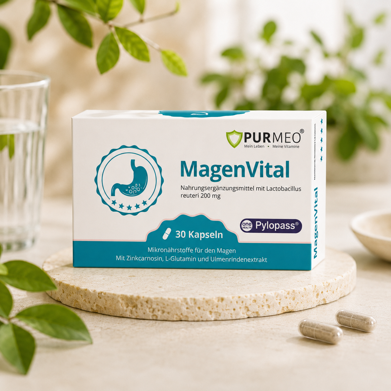 PURMEO MagenVital | 200mg Pylopass® gegen H. pylori