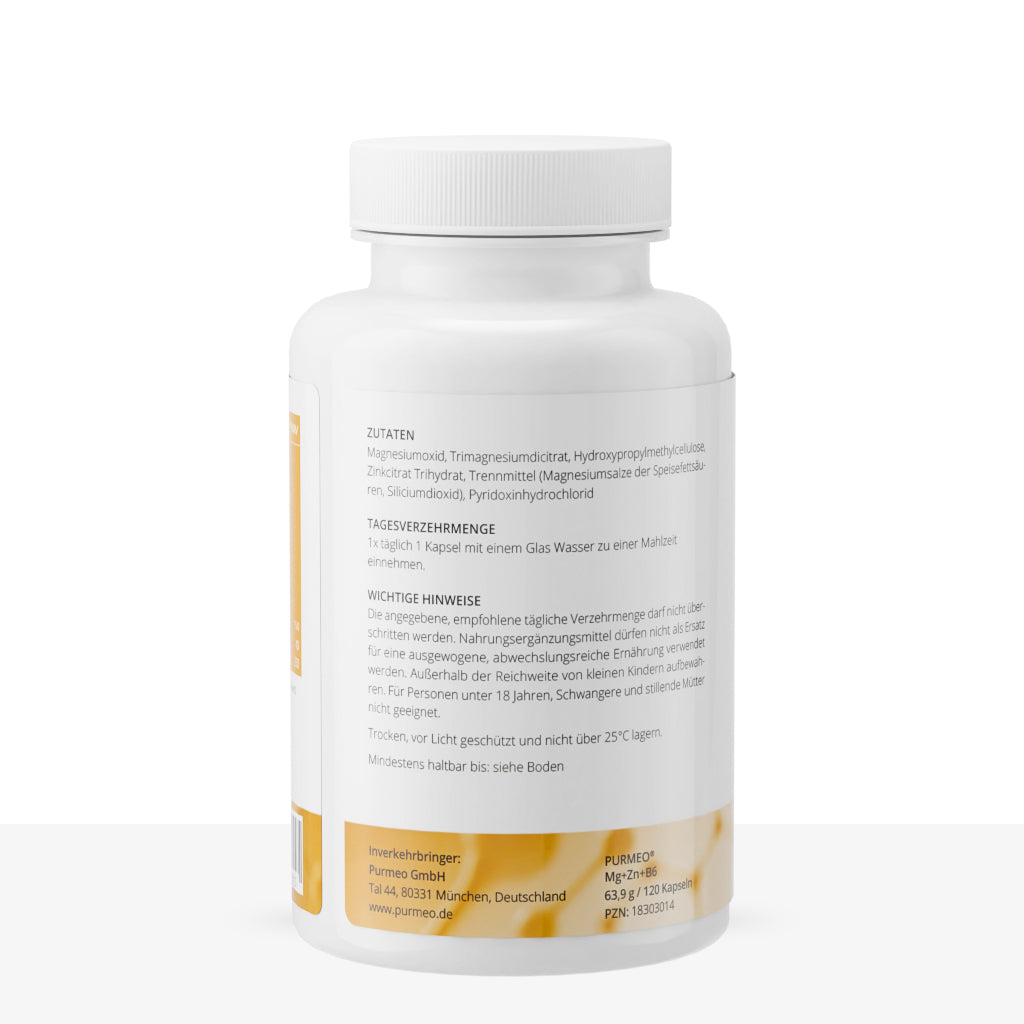 PURMEO Magnesium+Zinc+Vitamin B6 